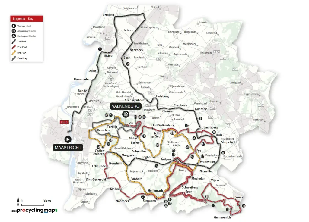 mapa amstel gold race 2025